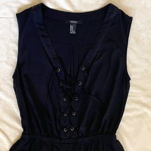 Forever 21 black lace up romper
